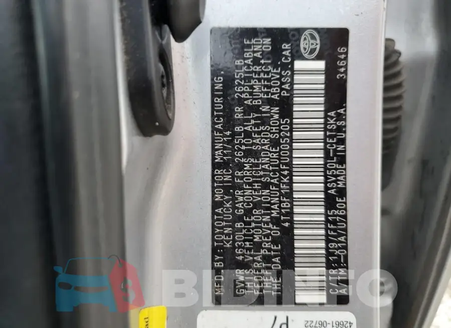 4T1BF1FK4FU005205 Photo# 12