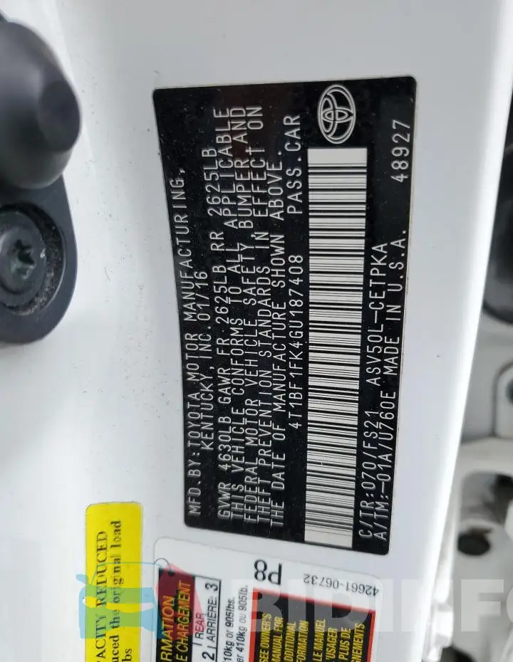 4T1BF1FK4GU187408 Photo# 12