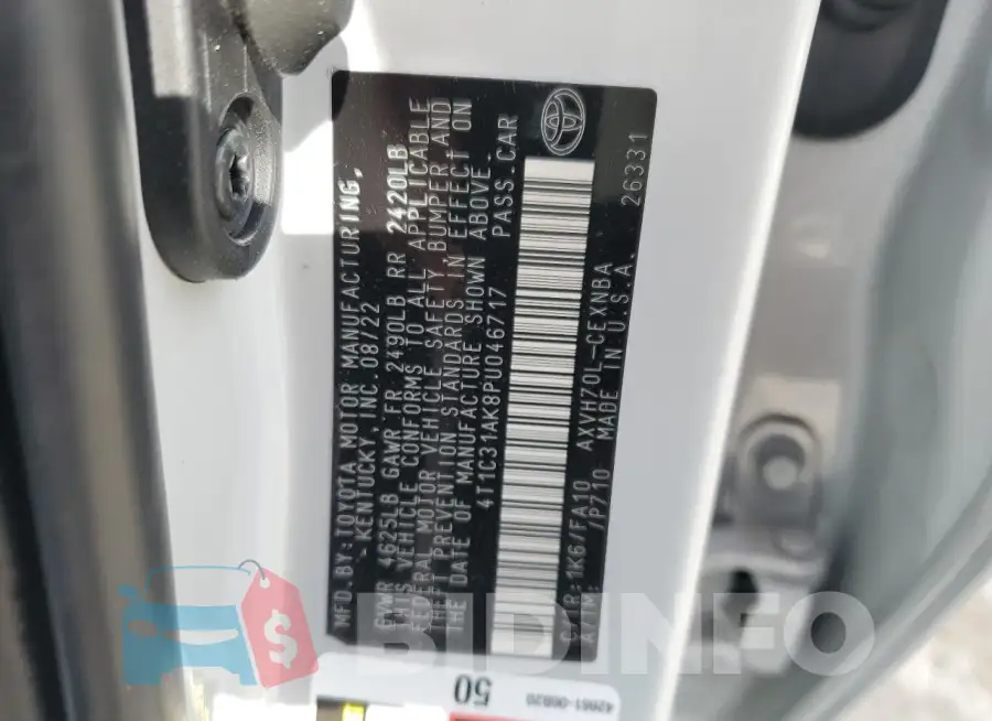 4T1C31AK8PU046717 Photo# 12