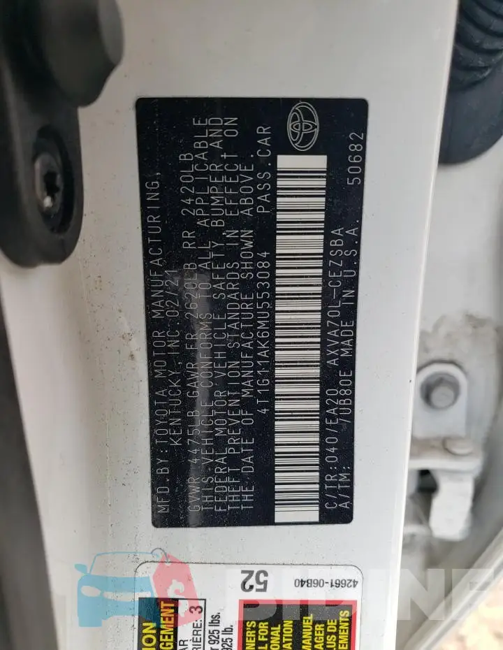 4T1G11AK6MU553084 Photo# 12