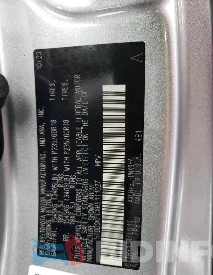 5TDDSKFCXRS111027 Photo# 13