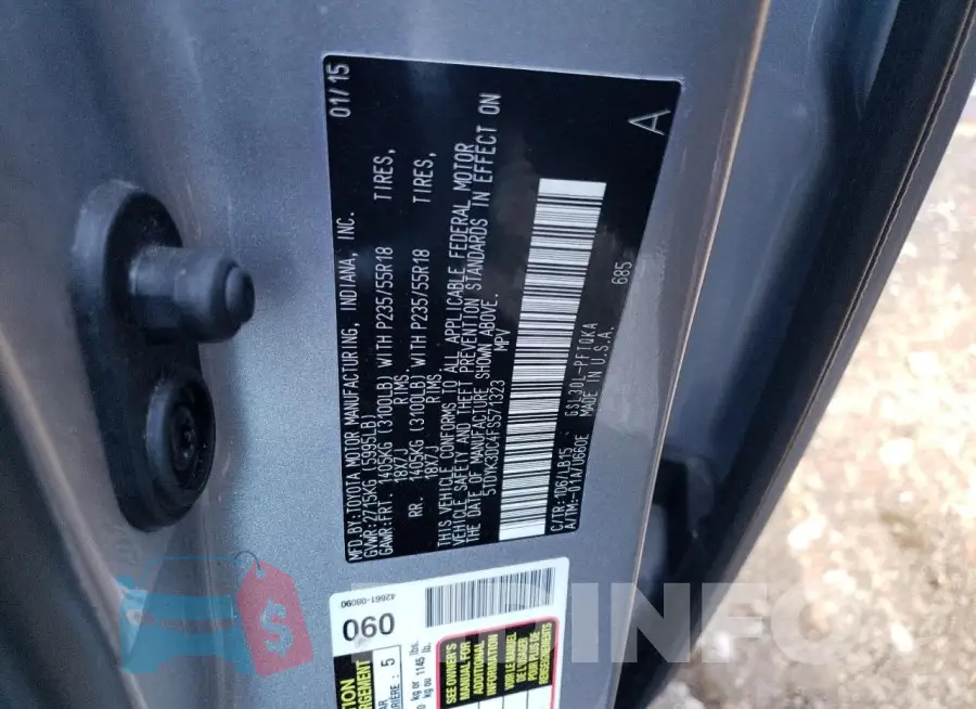 5TDYK3DC4FS571323 Photo# 13