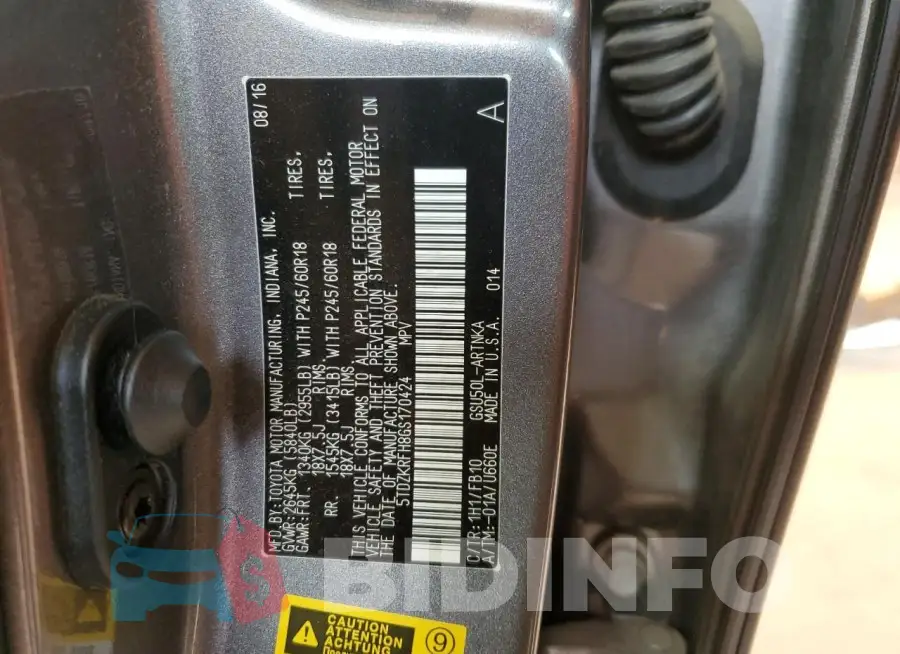 5TDZKRFH8GS170424 Photo# 14