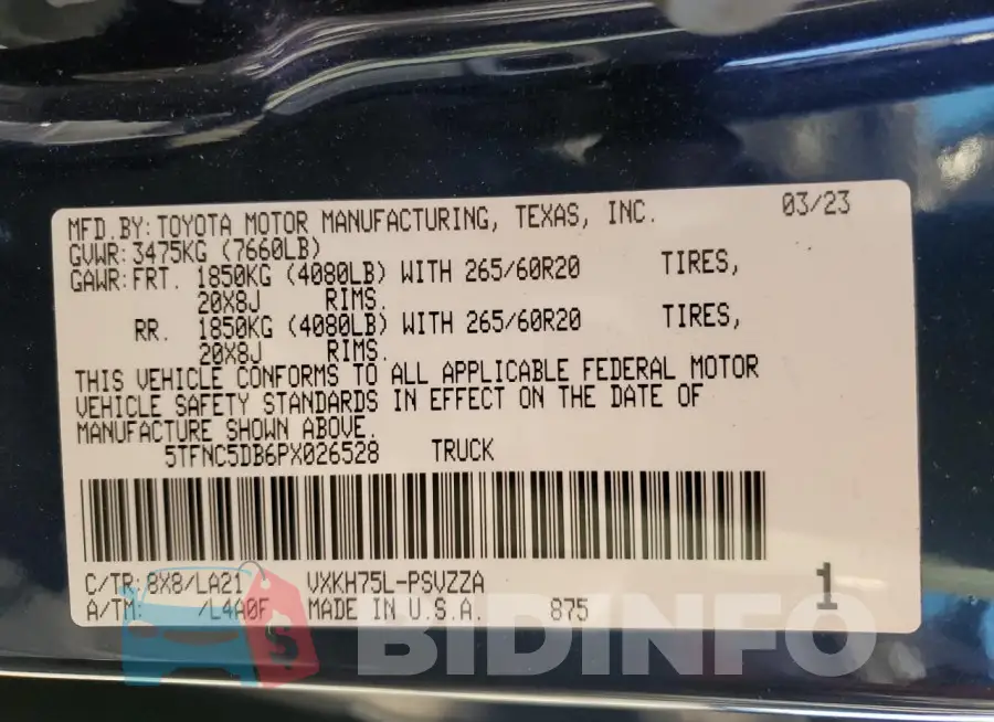 5TFNC5DB6PX026528 Photo# 12