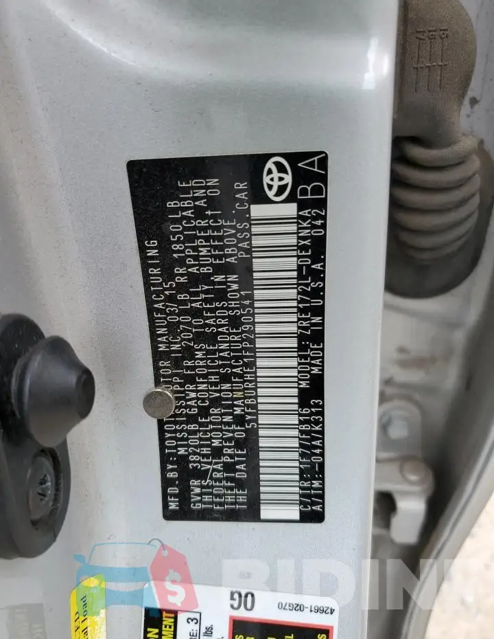 5YFBURHE1FP290541 Photo# 12