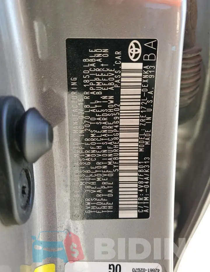5YFBURHE8GP469502 Photo# 12