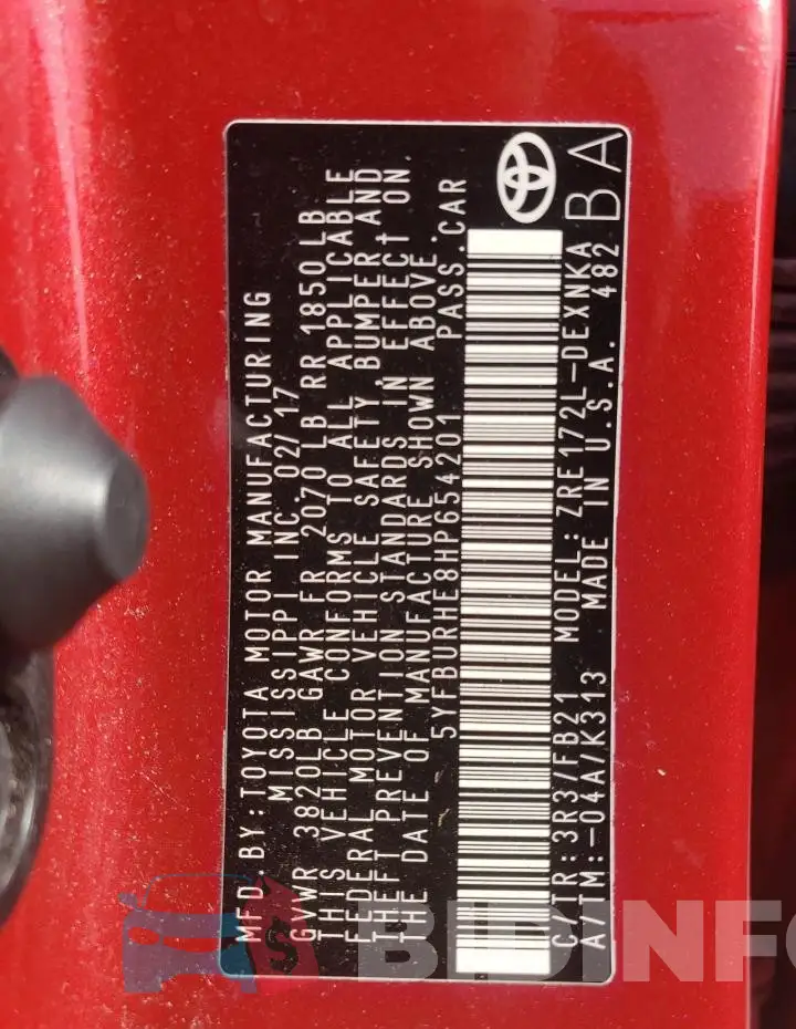 5YFBURHE8HP654201 Photo# 13
