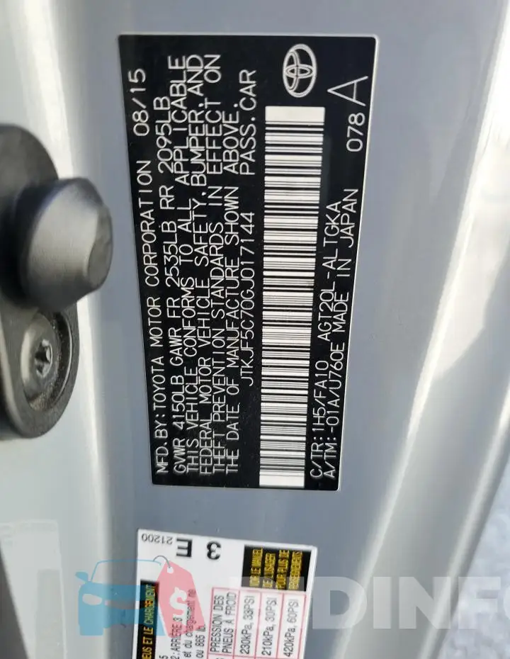 JTKJF5C70GJ017144 Photo# 12