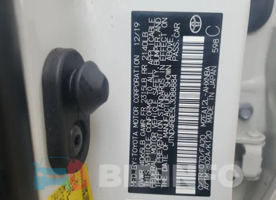 JTND4RBE5L3088884 Photo# 12