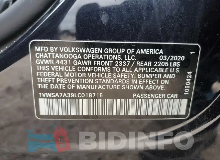1VWSA7A39LC018715 Photo# 13