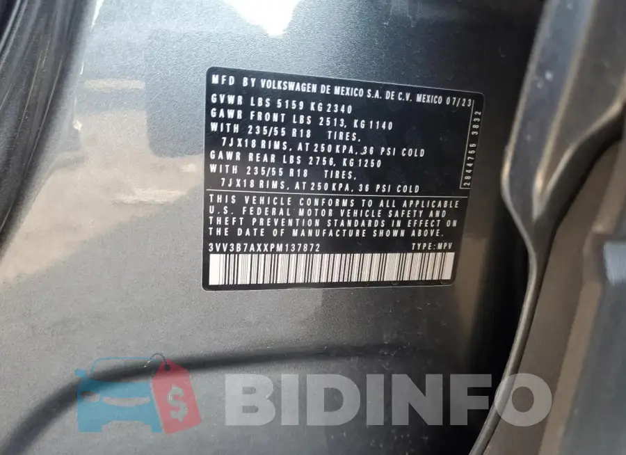 3VV3B7AXXPM137872 Photo# 12
