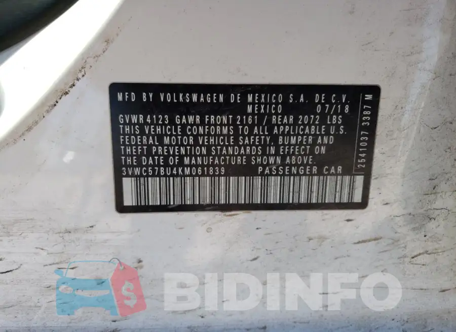 3VWC57BU4KM061839 Photo# 13