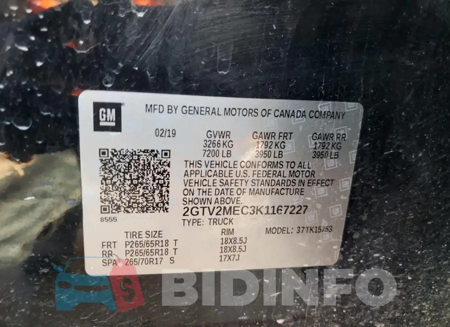 2GTV2MEC3K1167227 Photo# 12