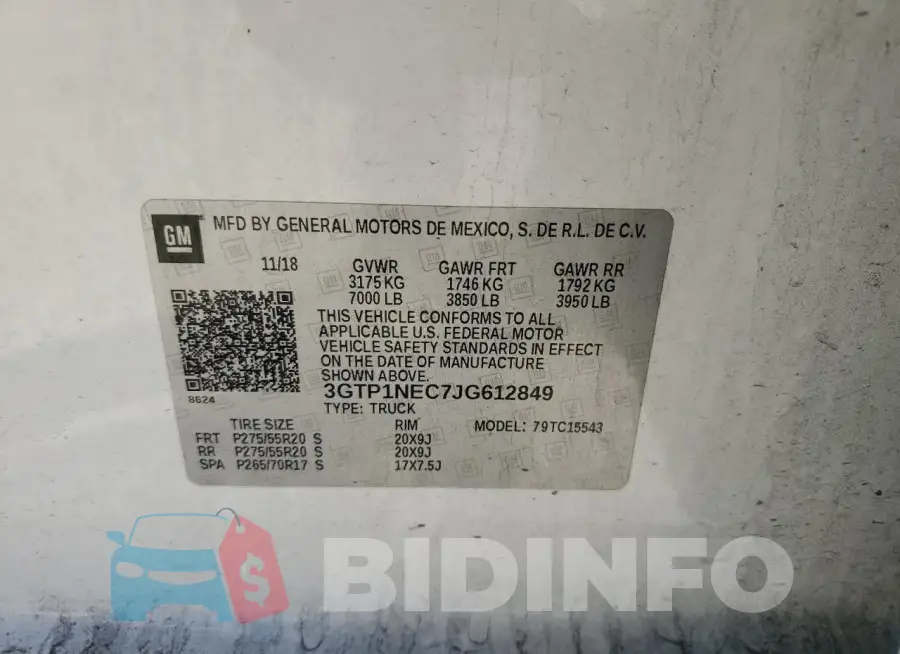 3GTP1NEC7JG612849 Photo# 12