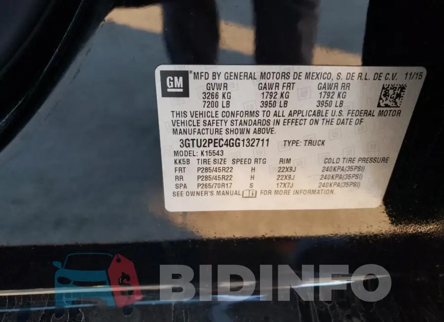 3GTU2PEC4GG132711 Photo# 12