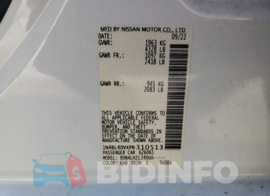 1N4BL4DVXPN310513 Photo# 12