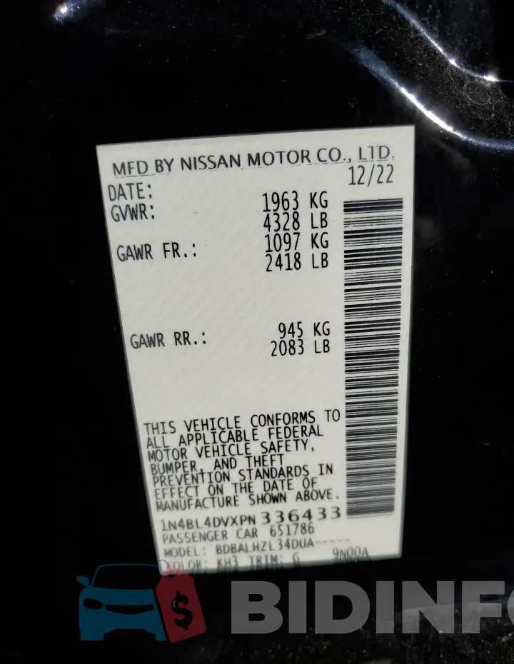 1N4BL4DVXPN336433 Photo# 12