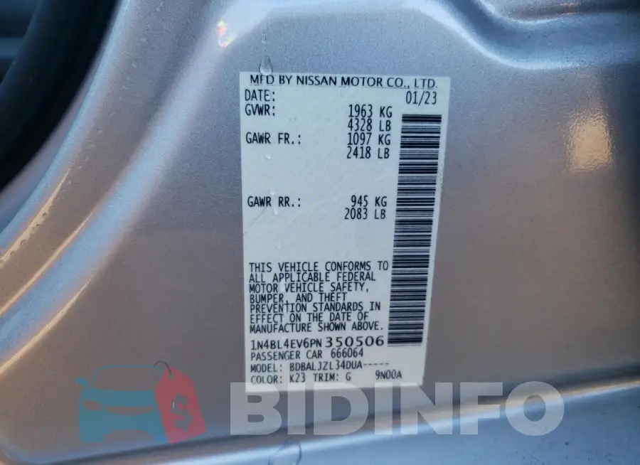 1N4BL4EV6PN350506 Photo# 12
