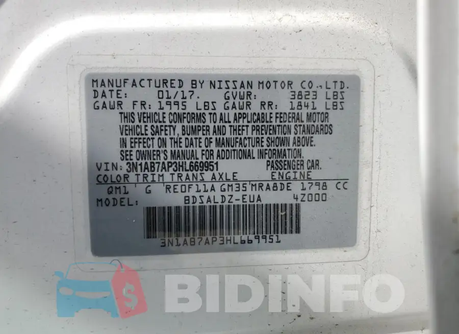 3N1AB7AP3HL669951 Photo# 13
