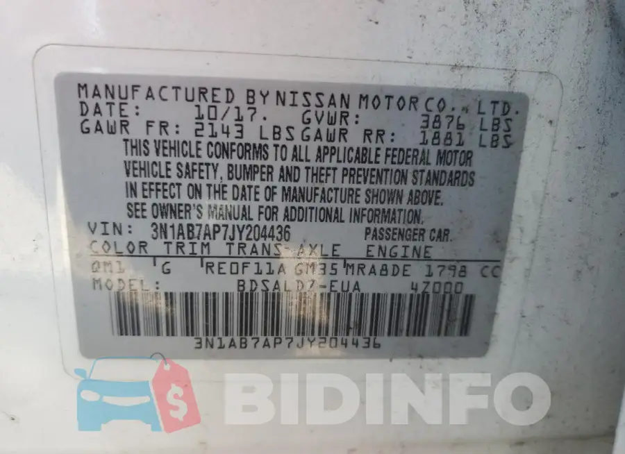 3N1AB7AP7JY204436 Photo# 12