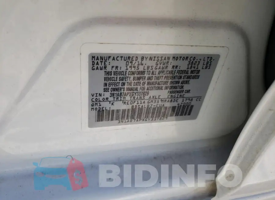 3N1AB7APXGY337829 Photo# 12
