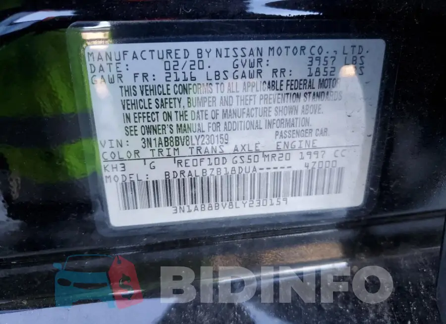 3N1AB8BV8LY230159 Photo# 12