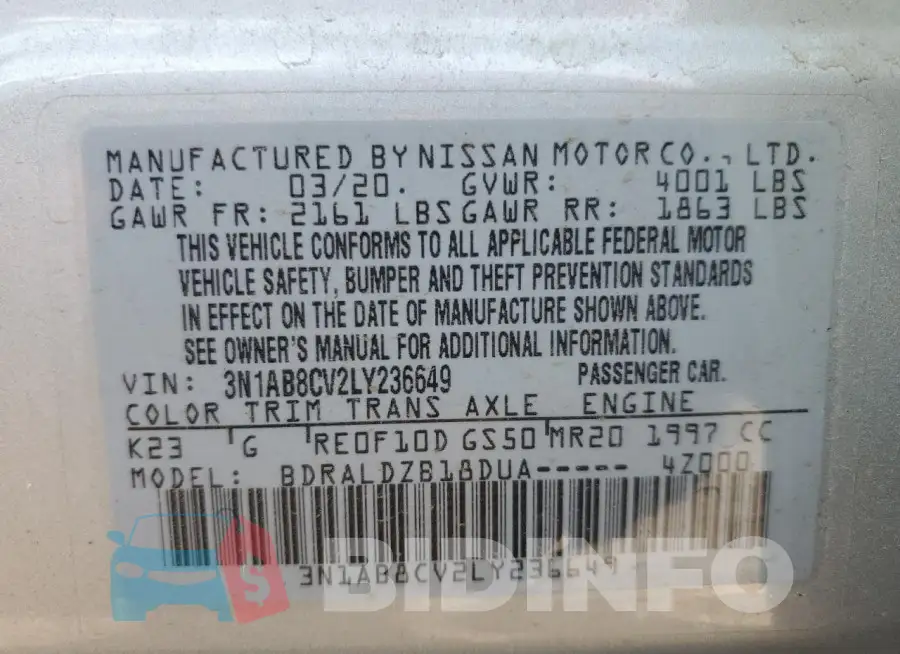 3N1AB8CV2LY236649 Photo# 12