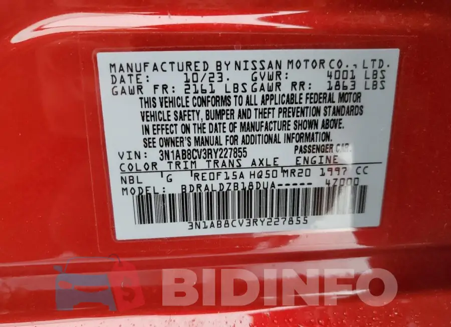 3N1AB8CV3RY227855 Photo# 12