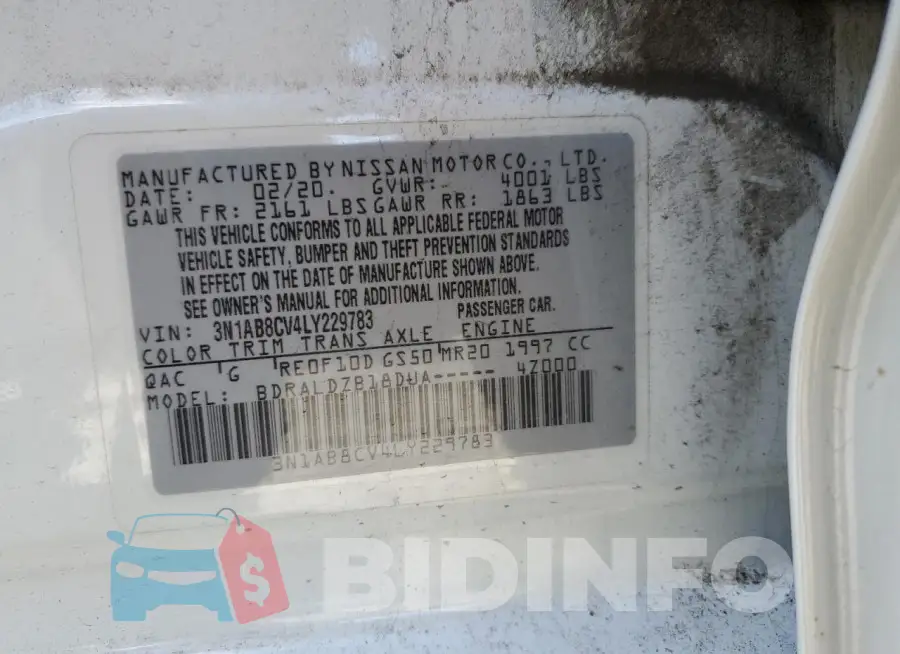 3N1AB8CV4LY229783 Photo# 12