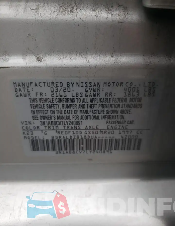 3N1AB8CV7LY240891 Photo# 12