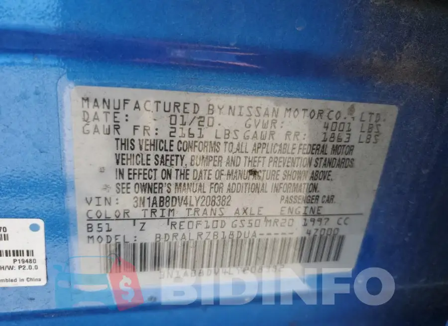 3N1AB8DV4LY208382 Photo# 13