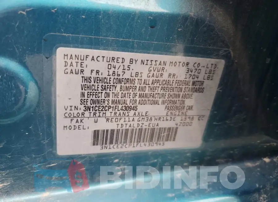 3N1CE2CP1FL430945 Photo# 13