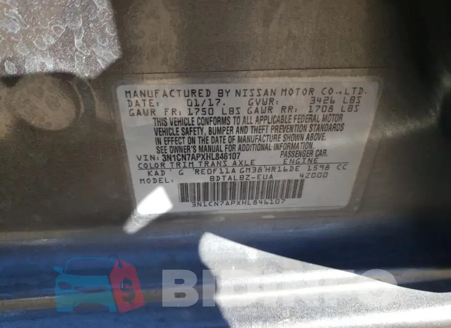 3N1CN7APXHL846107 Photo# 13