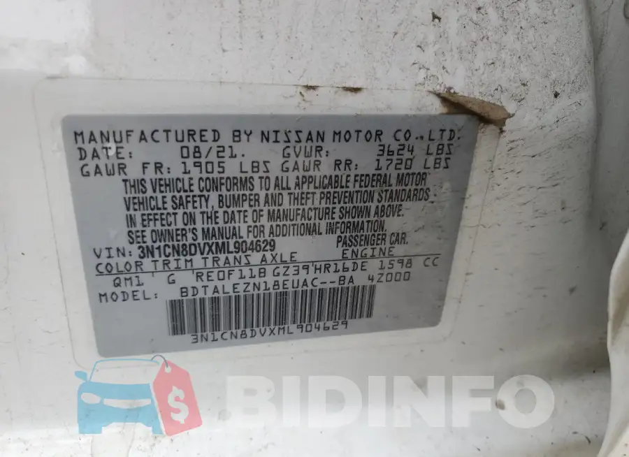 3N1CN8DVXML904629 Photo# 13
