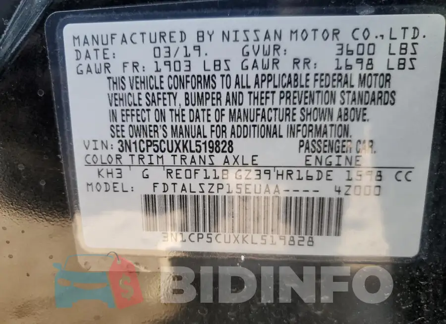 3N1CP5CUXKL519828 Photo# 14