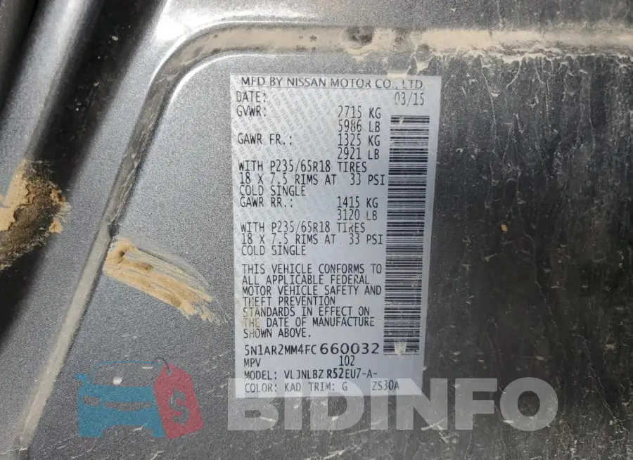 5N1AR2MM4FC660032 Photo# 13