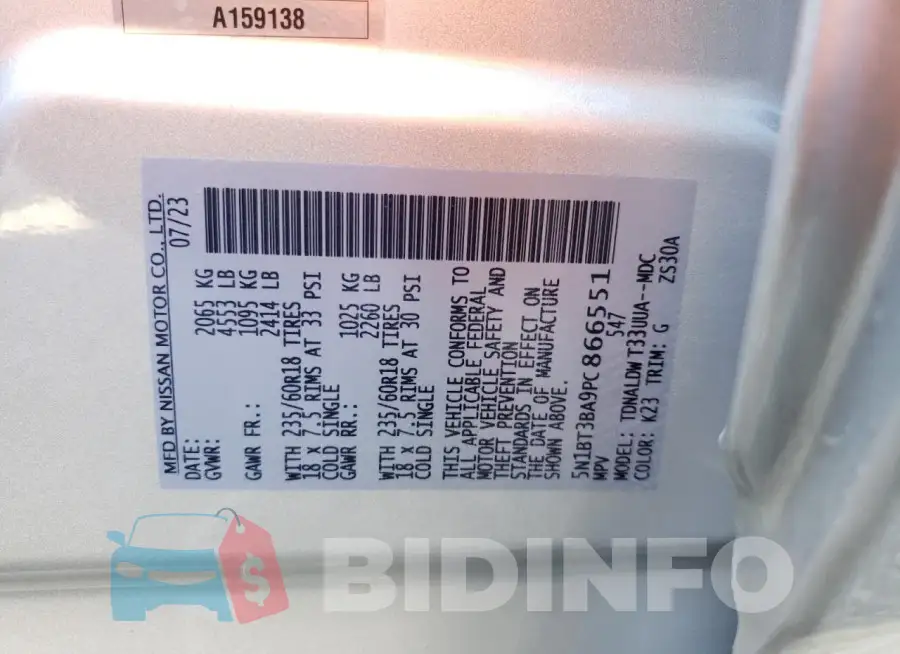 5N1BT3BA9PC866551 Photo# 14