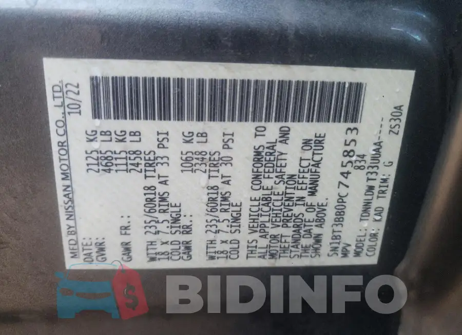 5N1BT3BB0PC745853 Photo# 12