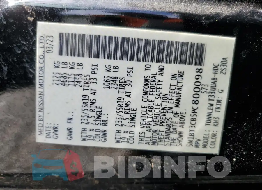 5N1BT3CB5PC800098 Photo# 13
