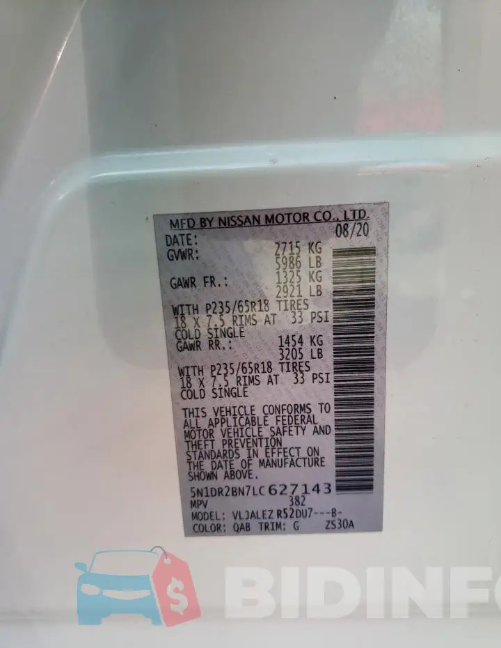 5N1DR2BN7LC627143 Photo# 12