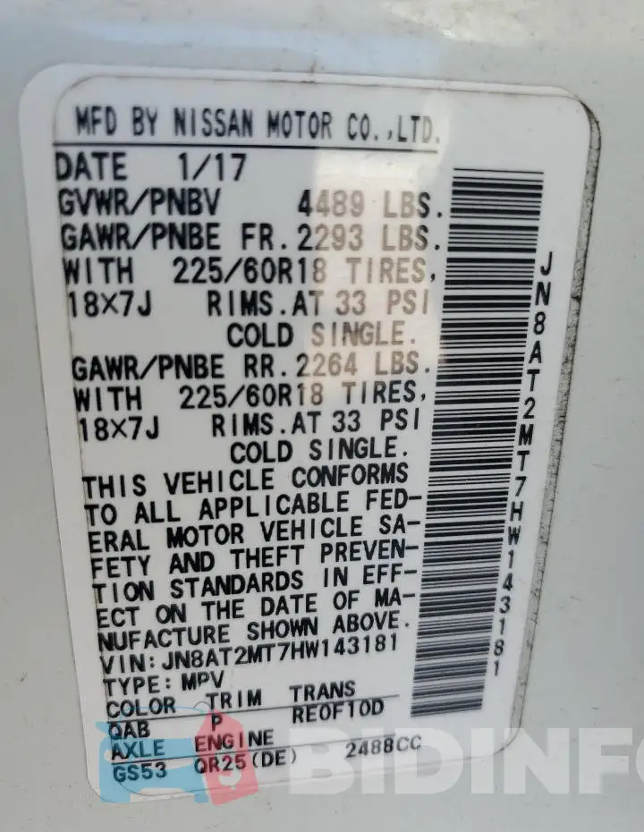 JN8AT2MT7HW143181 Photo# 14