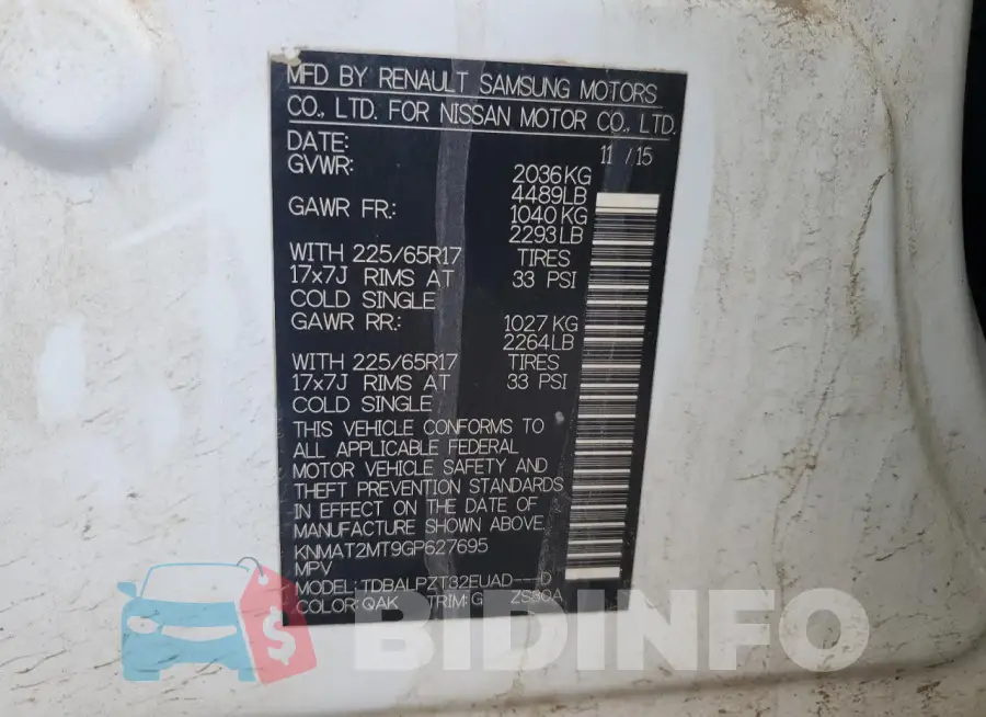 KNMAT2MT9GP627695 Photo# 13