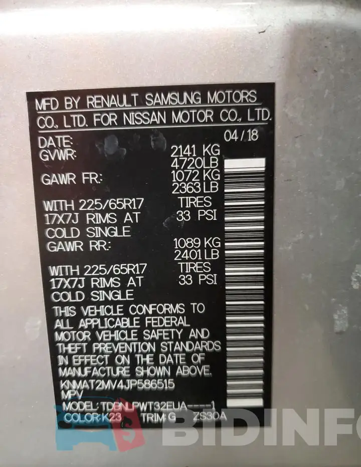 KNMAT2MV4JP586515 Photo# 12