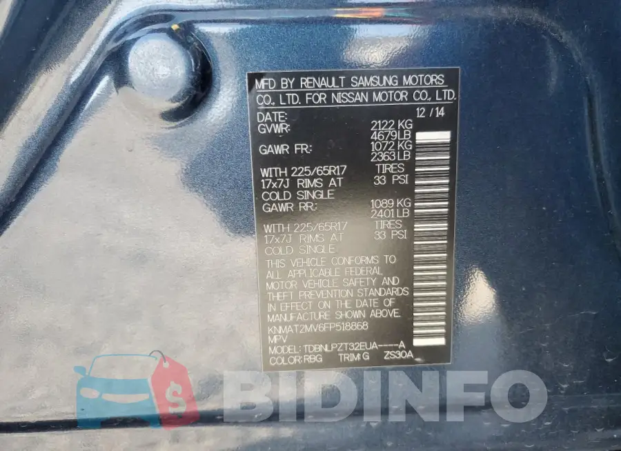 KNMAT2MV6FP518868 Photo# 14