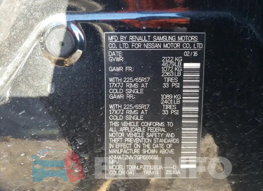 KNMAT2MV7GP666691 Photo# 14