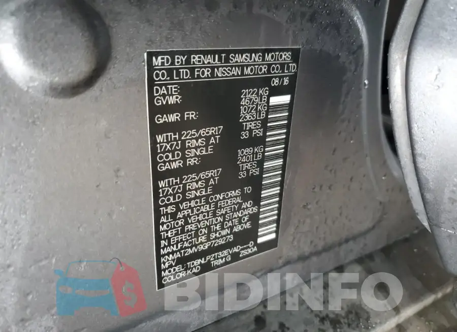 KNMAT2MV9GP729273 Photo# 12