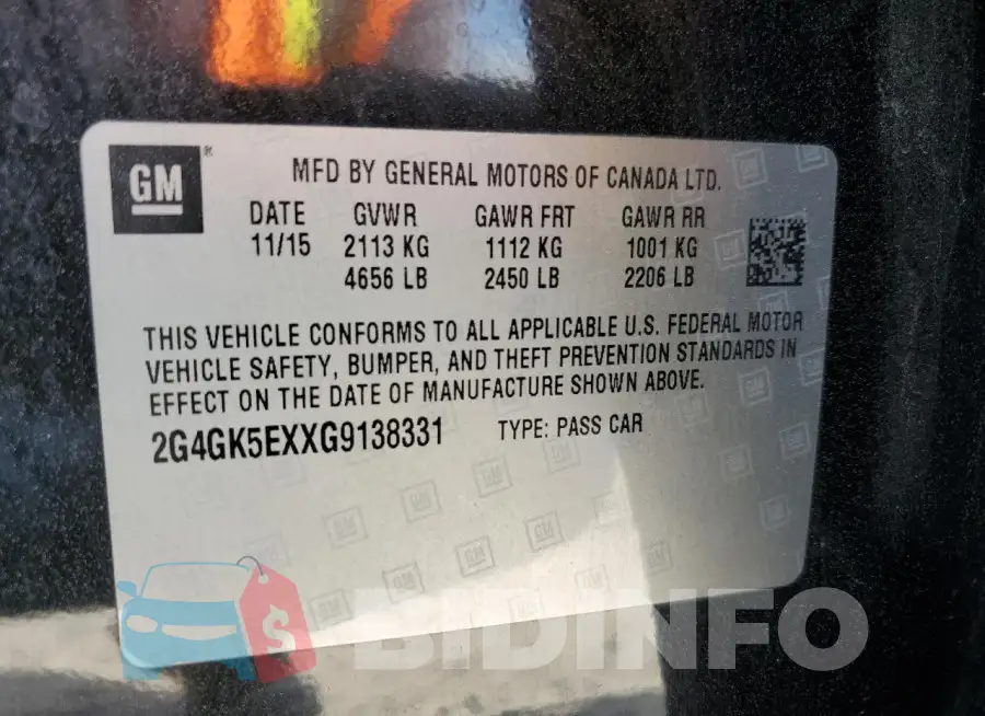 2G4GK5EXXG9138331 Photo# 13