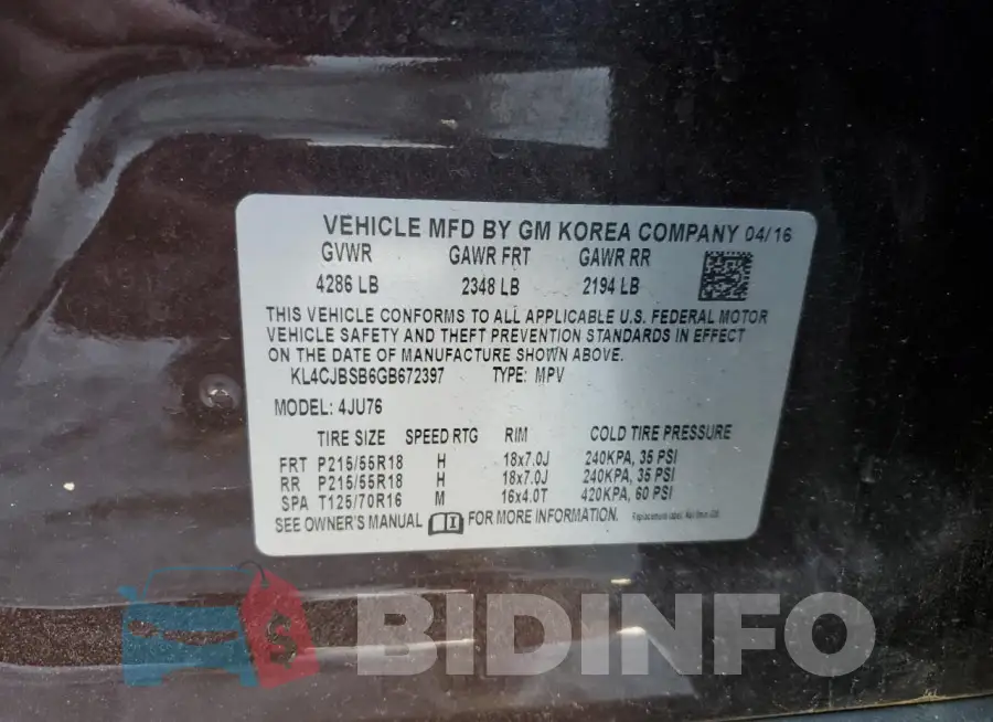 KL4CJBSB6GB672397 Photo# 13