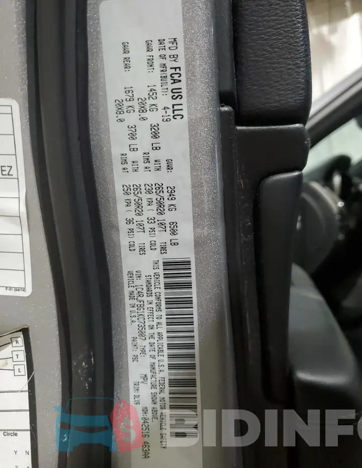 1C4RJFBG1KC735007 Photo# 14