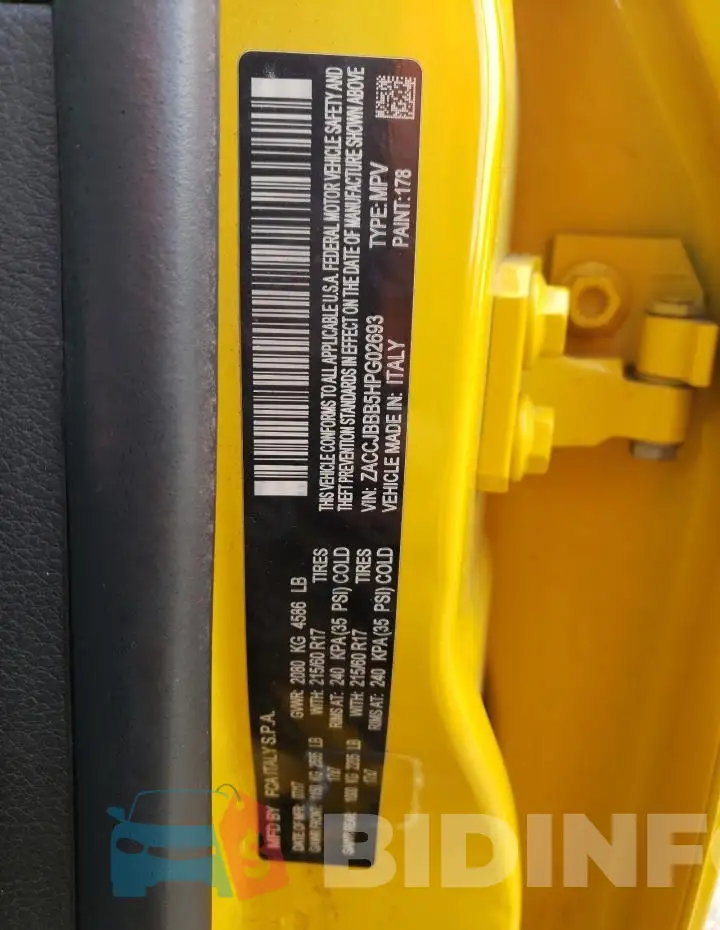 ZACCJBBB5HPG02693 Photo# 12